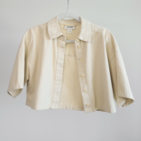 Monki Jackets & Blazers - MONKI Beige Crop Jaket